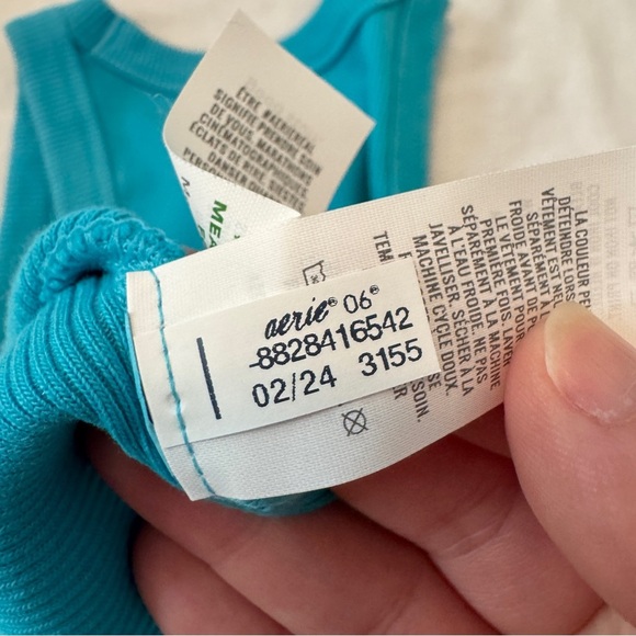 Aerie Small LOT of Two Tank Tops ~ Ribbed Cropped Blue & Pinkish Coral - Picture 10 of 10